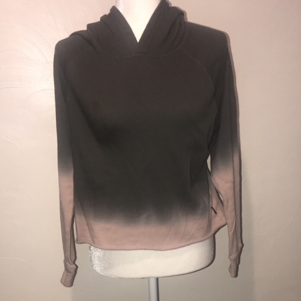 Rvca ombré raw hem hoodie small
